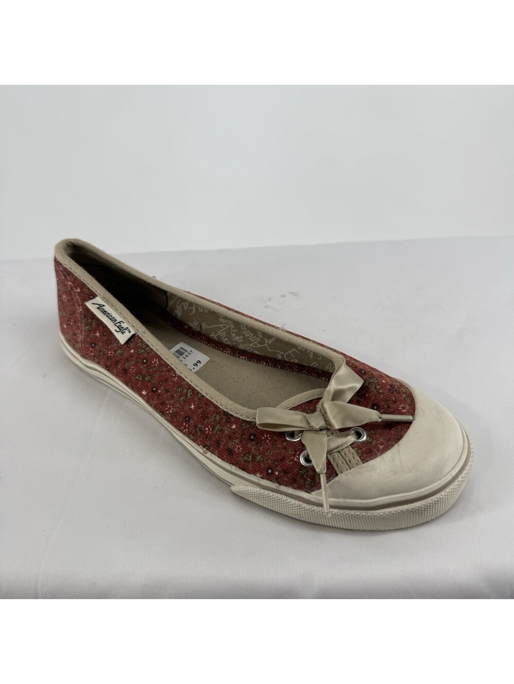American Eagle y2k vintage 90s shoes 8 ballet flats round toe bow slip on school